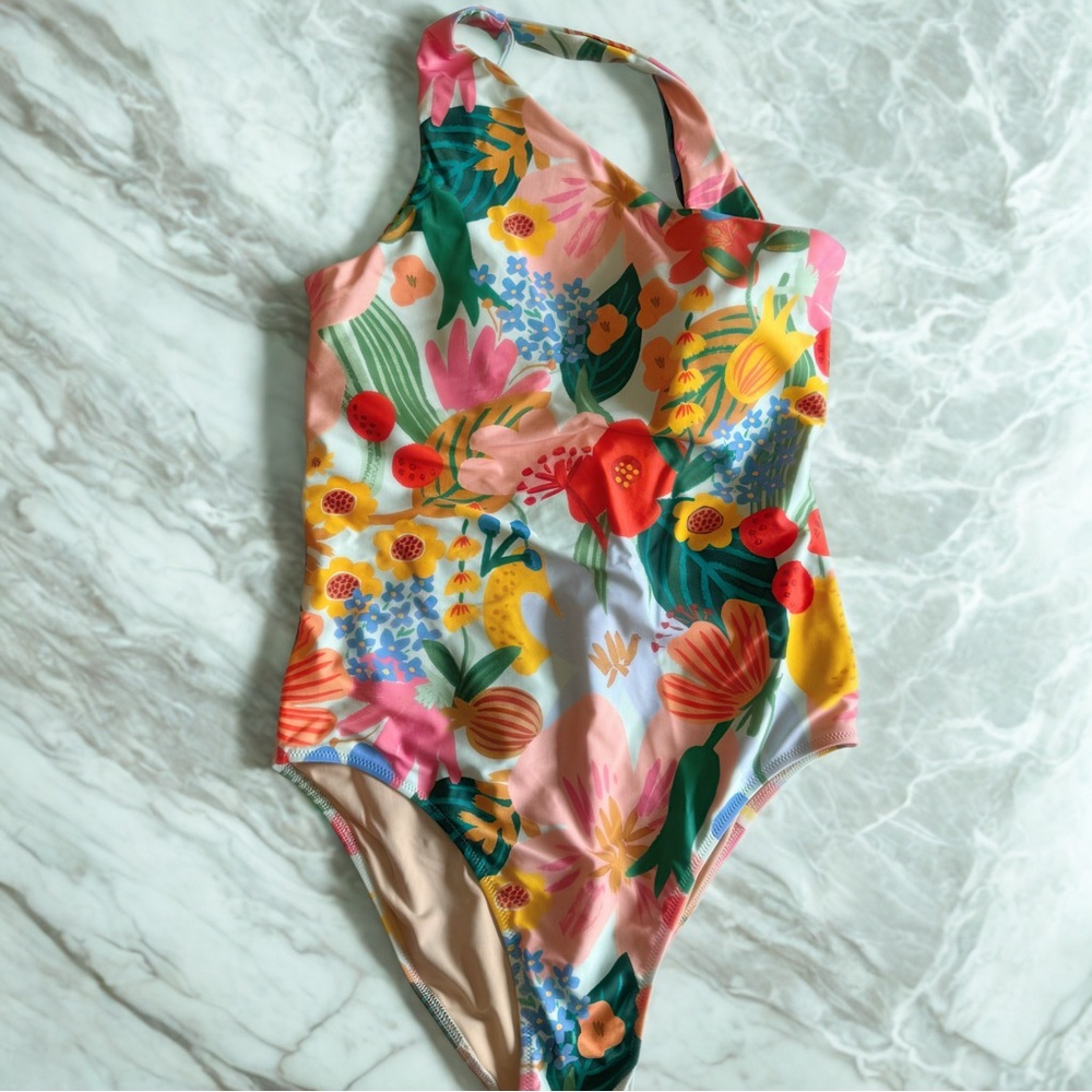Summersalt Women's Floral One Piece - Pink, Orange, Yellow, Green